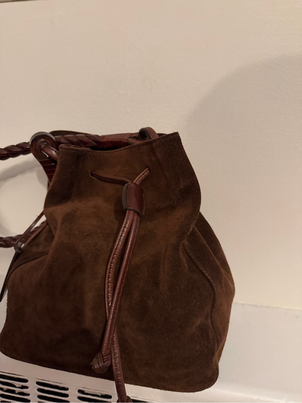Authentic Ralph Lauren Collection Brown Suede Bucket Bag - Picture 2 of 9
